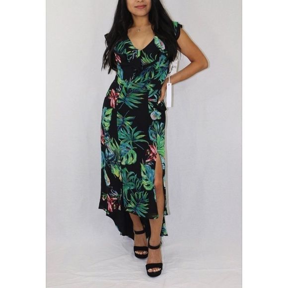 Adelyn Rae Floral Dress w Side Slit - Picture 2 of 8